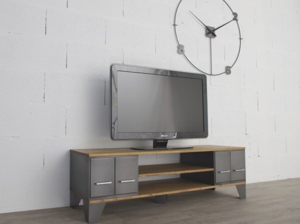 meuble tv style industriel niche tiroirs 1