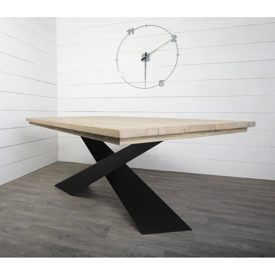 Pied de table central avec deux supports, en acier, coloris noir,..